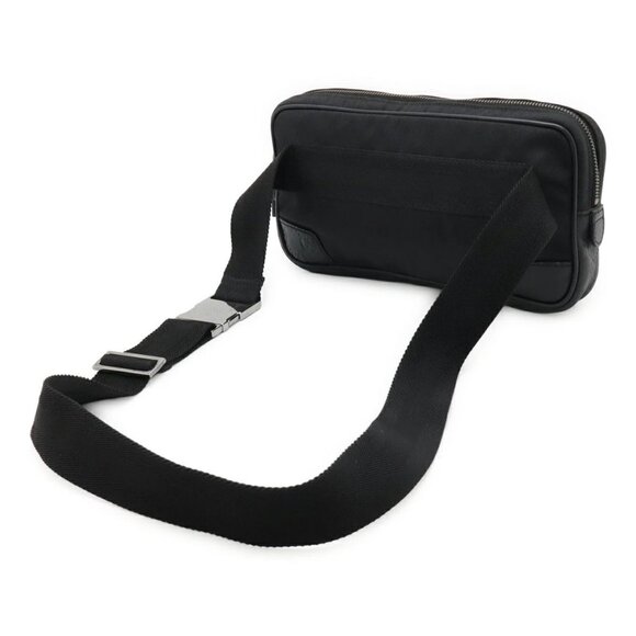 Authentic Gucci GG Supreme Monogram Waist Bag Belt Bag Pouch Mens Black Leather - Picture 2 of 10